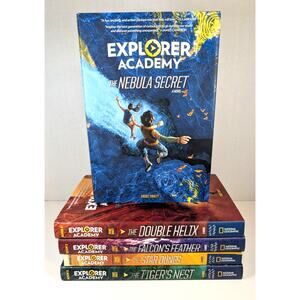 Near Complete Set EXPLORER ACADEMY NatGeo Books Series Trueit vol.1-5 SIGNED